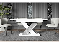 Uitschuifbare tafel - wit - beton - afbeelding 1 van  4