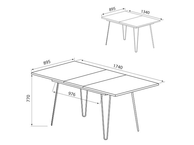 Uitschuifbare tafel jiro 134/174 - walnoot - afbeelding 8 van  9