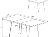 Uitschuifbare tafel jiro 134/174 - walnoot - afbeelding 8 van  9