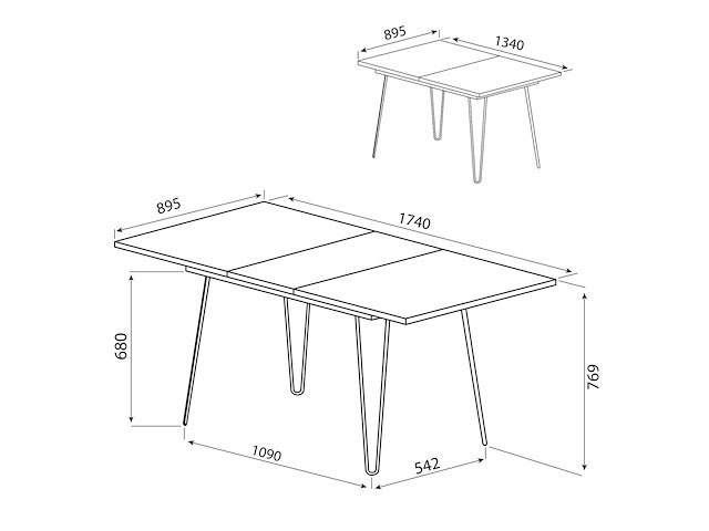 Uitschuifbare tafel jiro 134/174 - walnoot - afbeelding 9 van  9