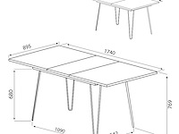 Uitschuifbare tafel jiro 134/174 - walnoot - afbeelding 9 van  9