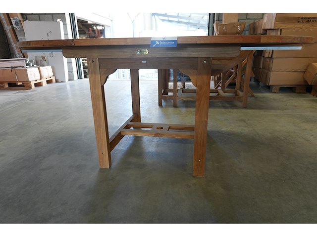 Uitschuifbare teakhouten tafel, jeparas (gf029, 1 stuk) - afbeelding 3 van  7