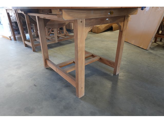Uitschuifbare teakhouten tafel, jeparas (gf029, 1 stuk) - afbeelding 7 van  7