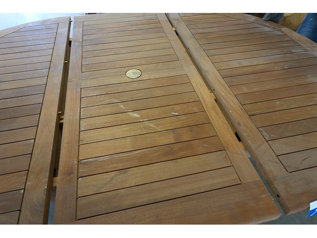 Uitschuifbare teakhouten tafel, jeparas (gf029, 1 stuk) - afbeelding 6 van  6