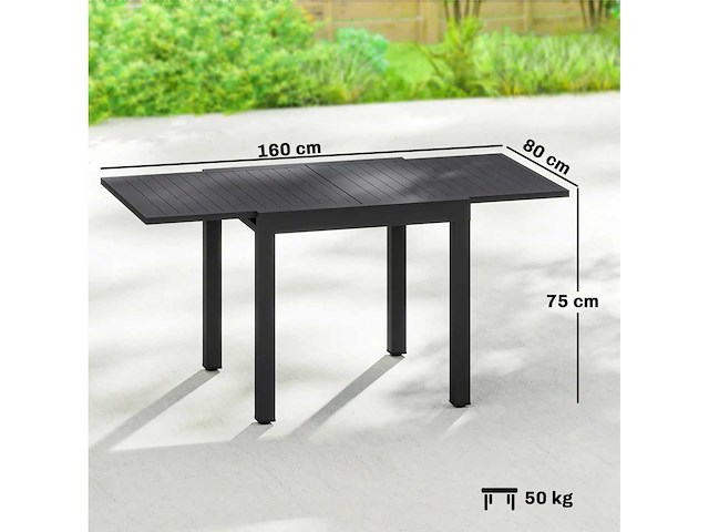 Uitschuifbare tuintafel buitentafel voor 4-6 personen met uitschuif - afbeelding 1 van  3