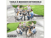 Uitschuifbare tuintafel buitentafel voor 4-6 personen met uitschuif - afbeelding 2 van  3