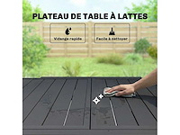 Uitschuifbare tuintafel voor 4 tot 6 personen, 160/80 x 80 x 75 cm - afbeelding 5 van  5
