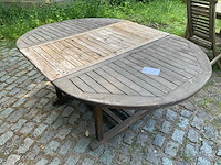 Uitschuifbare tuintafel