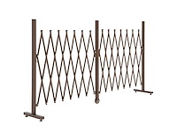 Uitschuifbare veiligheidsbarrière met castor 405l x 31l x 104h cm aluminium metaal chocolade - afbeelding 2 van  4