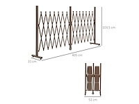 Uitschuifbare veiligheidsbarrière met castor 405l x 31l x 104h cm aluminium metaal chocolade - afbeelding 3 van  4
