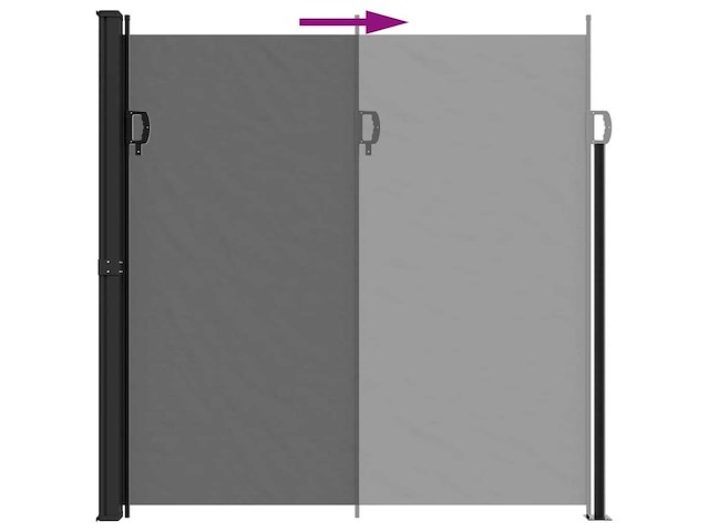 Uitschuifbare zijluifel antraciet 200x500 cm - afbeelding 5 van  9