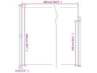 Uitschuifbare zijluifel antraciet 200x500 cm - afbeelding 9 van  9