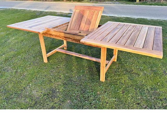 Uittrekbare teak tafel rechthoekig - afbeelding 1 van  2
