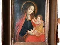 Uitzonderlijk schilderij op paneel madonna met kind (1560) - afbeelding 2 van  3