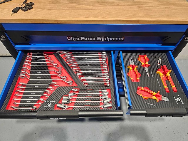 Ultra force equipment gereedschapswagen 12 laden 293 pcs gereedschap - heavy duty jumbo - afbeelding 2 van  32