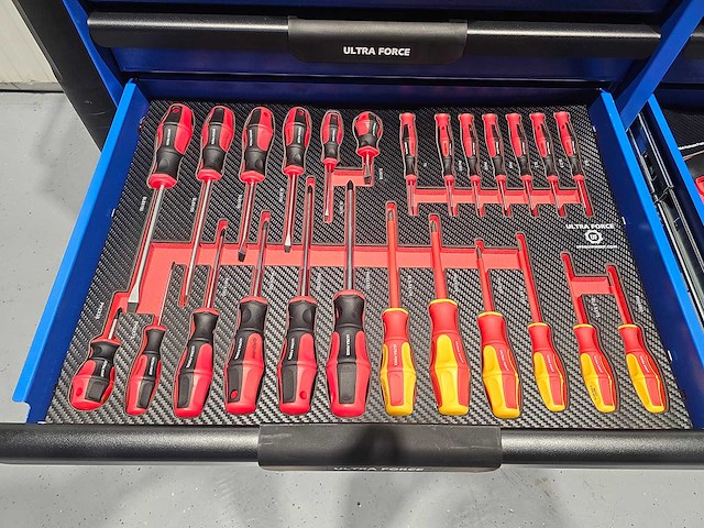 Ultra force equipment gereedschapswagen 12 laden 293 pcs gereedschap - heavy duty jumbo - afbeelding 11 van  32