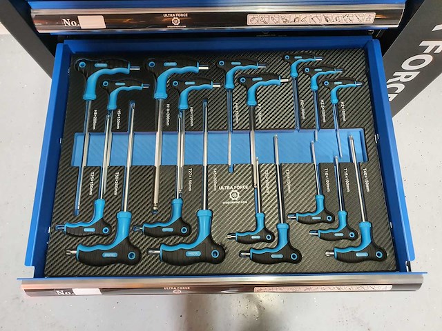 Ultra force equipment gereedschapswagen 7 laden 260 pcs gereedschap - 2 sleutels - afbeelding 3 van  18