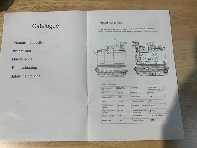 Ultra force equipment spotcleaner - 2 extra borstels - 2 tanks - 5 m snoer - 1200w - 2026 - afbeelding 14 van  24