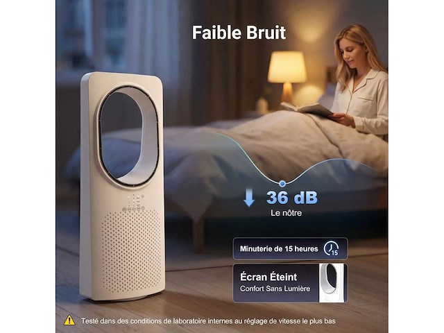 Ultra-stille 36 db torenventilator, torenventilator - afbeelding 4 van  5