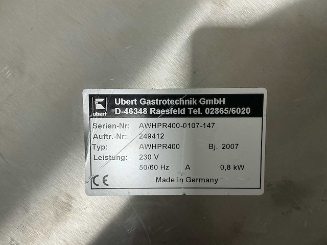 Umbert awhpr400 overige warmhoudapparatuur - afbeelding 4 van  4