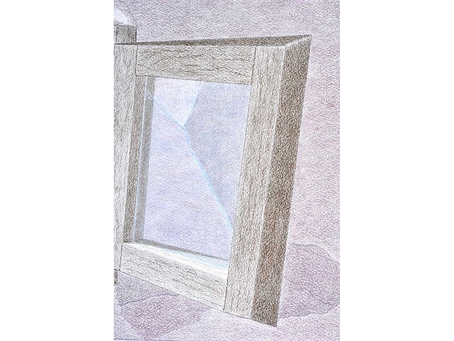 Umberto - naakt in badkamer - kleurpotloodtekening - 1995 - afbeelding 10 van  11