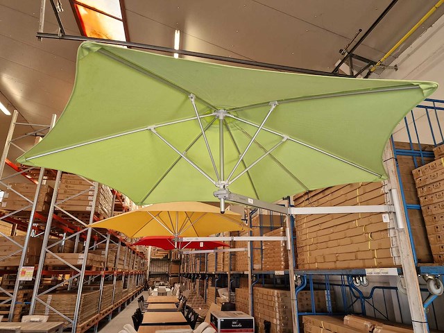Umbrosa paraflex muurparasol classic met alu arm 185cm + parasol groen - afbeelding 1 van  4