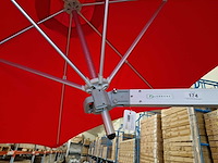 Umbrosa paraflex muurparasol classic met alu arm 185cm + parasol rood - afbeelding 4 van  5