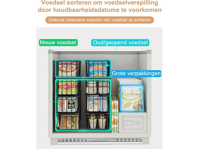 Umdonx 6-delige diepvriesmandenset zwart - afbeelding 6 van  6
