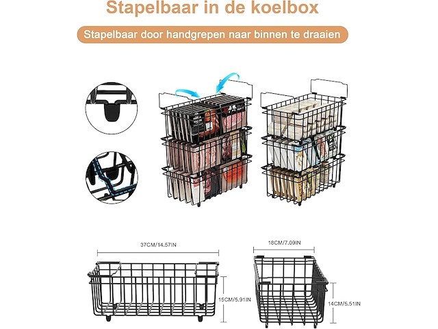 Umdonx 6-delige diepvriesmandenset zwart - afbeelding 3 van  6
