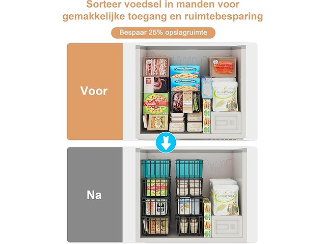 Umdonx 6-delige diepvriesmandenset zwart - afbeelding 5 van  6