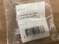 Uni handdoekhaak dubbel, metaal (101x) - afbeelding 3 van  3