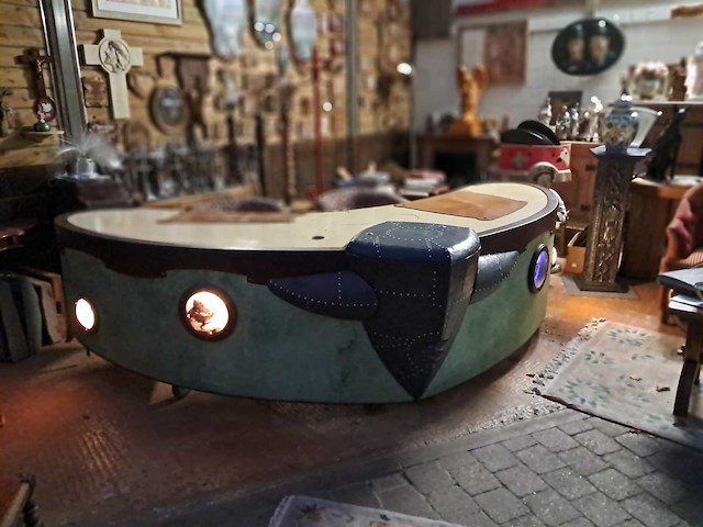 Unieke retro bureau / toonbank - afbeelding 2 van  6