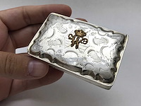 Unieke zilveren tabaksdoosje met monogram koning willem iii der nederlanden (1849-1890) - afbeelding 2 van  34