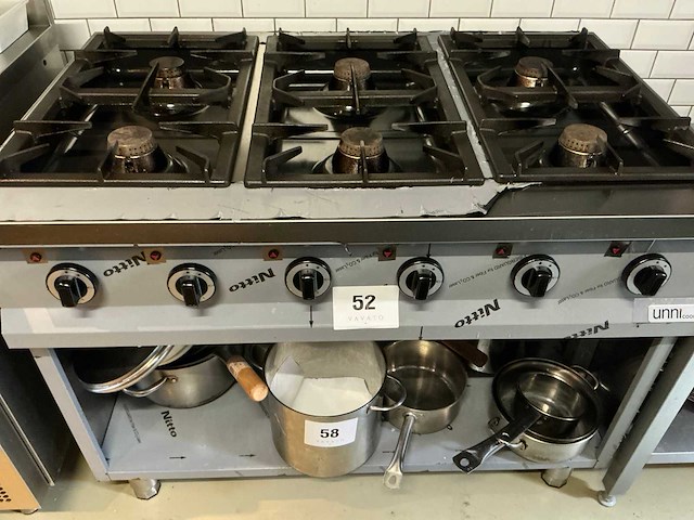 Unior cooking 6-pits gasvuur - afbeelding 1 van  3