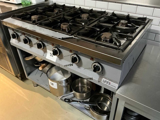 Unior cooking 6-pits gasvuur - afbeelding 2 van  3