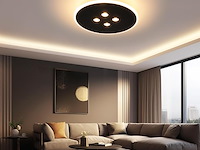 Uring led-plafondlamp 30cm zwart rond - afbeelding 4 van  6