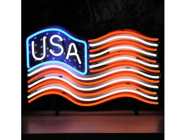 Usa-vlag neonbord - diverse lichte apparatuur - afbeelding 2 van  2