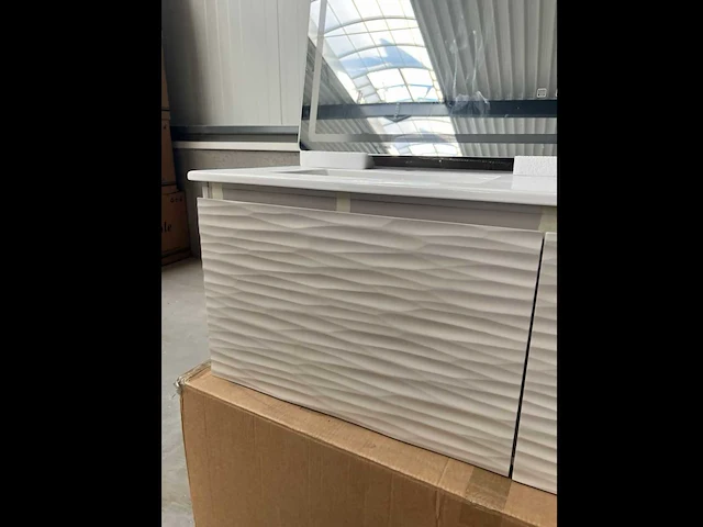 V24-120 – dubbele wastafel badkamerkast met led-spiegel - badkamermeubelset (2x) - afbeelding 6 van  7