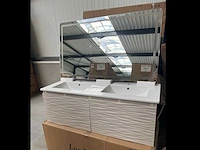 V24-120 – dubbele wastafel badkamerkast met led-spiegel badkamerkast met wastafel en spiegel - afbeelding 7 van  7