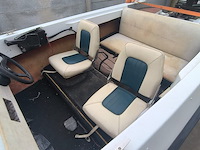 Vaarklare elan polyester speedboot van eind jaren 1980, lengte 4m, max 3 personen, 25pk 2-takt kortstaart buitenboordmotor van het merk mercury. de motor draait en koelt goed, onderhoud is aangewezen. snelheid met 3 personen: 30-40 km/h. - afbeelding 18 van  28