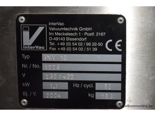 Vacuum machine intervac, inv 10, bj 2004 - afbeelding 3 van  3