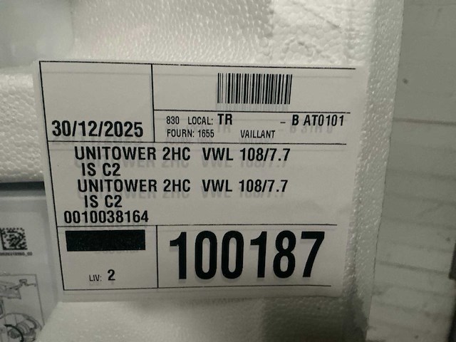 Vaillant unitower 2hc vwl 108/7.7 is c2 warmtepomp - afbeelding 3 van  3