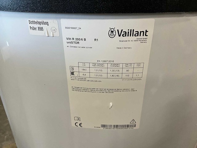 Vaillant vih r 200/6 b unistor boiler - afbeelding 6 van  6