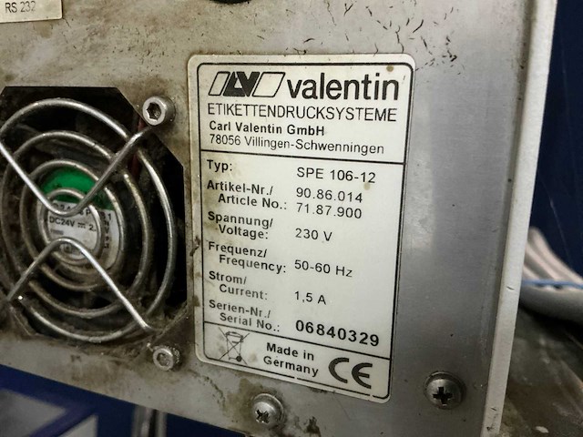 Valentin spe 106-12 etiketteermachine - afbeelding 3 van  11