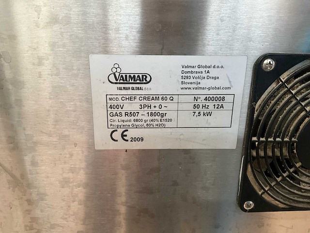 Valmar chef cream 60 q ijsmachine - afbeelding 8 van  8