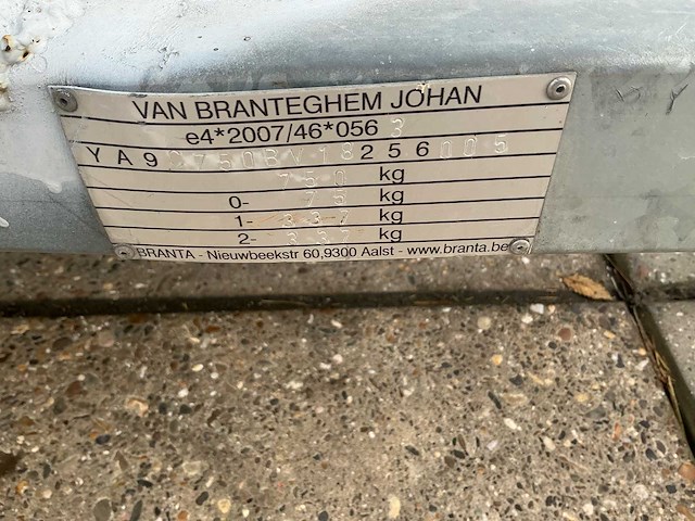 Van branteghem - mobiele geïsoleerde koelwagen (750kg) - afbeelding 12 van  12