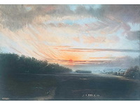 Van de ven - zonsondergang - originele pastel - ingelijst - afbeelding 2 van  12