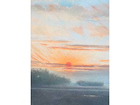 Van de ven - zonsondergang - originele pastel - ingelijst - afbeelding 6 van  12