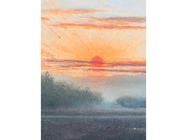 Van de ven - zonsondergang - originele pastel - ingelijst - afbeelding 7 van  12