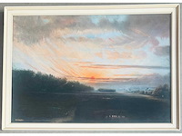 Van de ven - zonsondergang - originele pastel - ingelijst - afbeelding 8 van  12